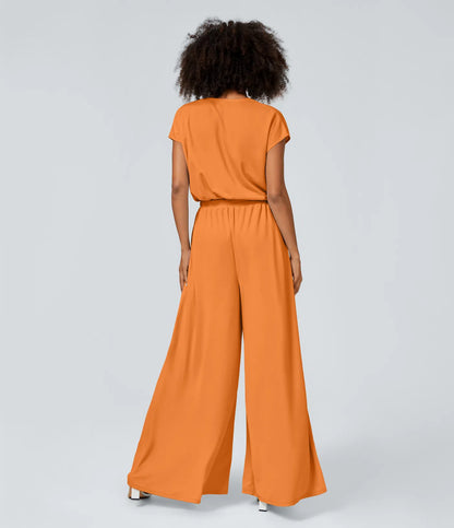 Jumpsuit mit V-Ausschnitt