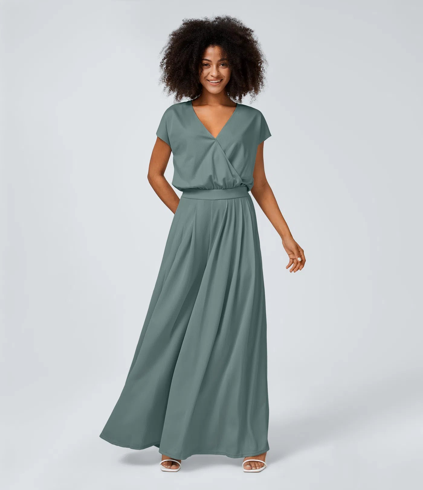 Jumpsuit mit V-Ausschnitt