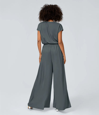 Jumpsuit mit V-Ausschnitt
