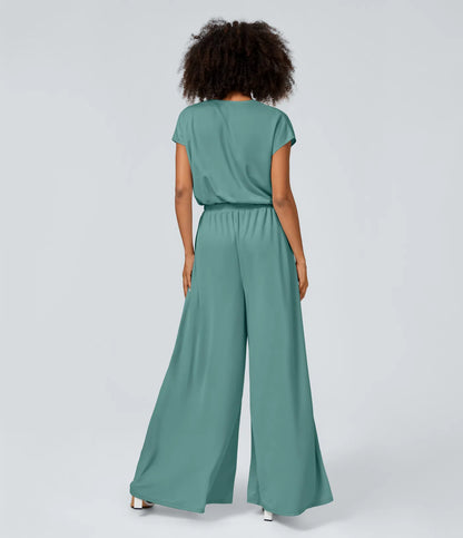 Jumpsuit mit V-Ausschnitt