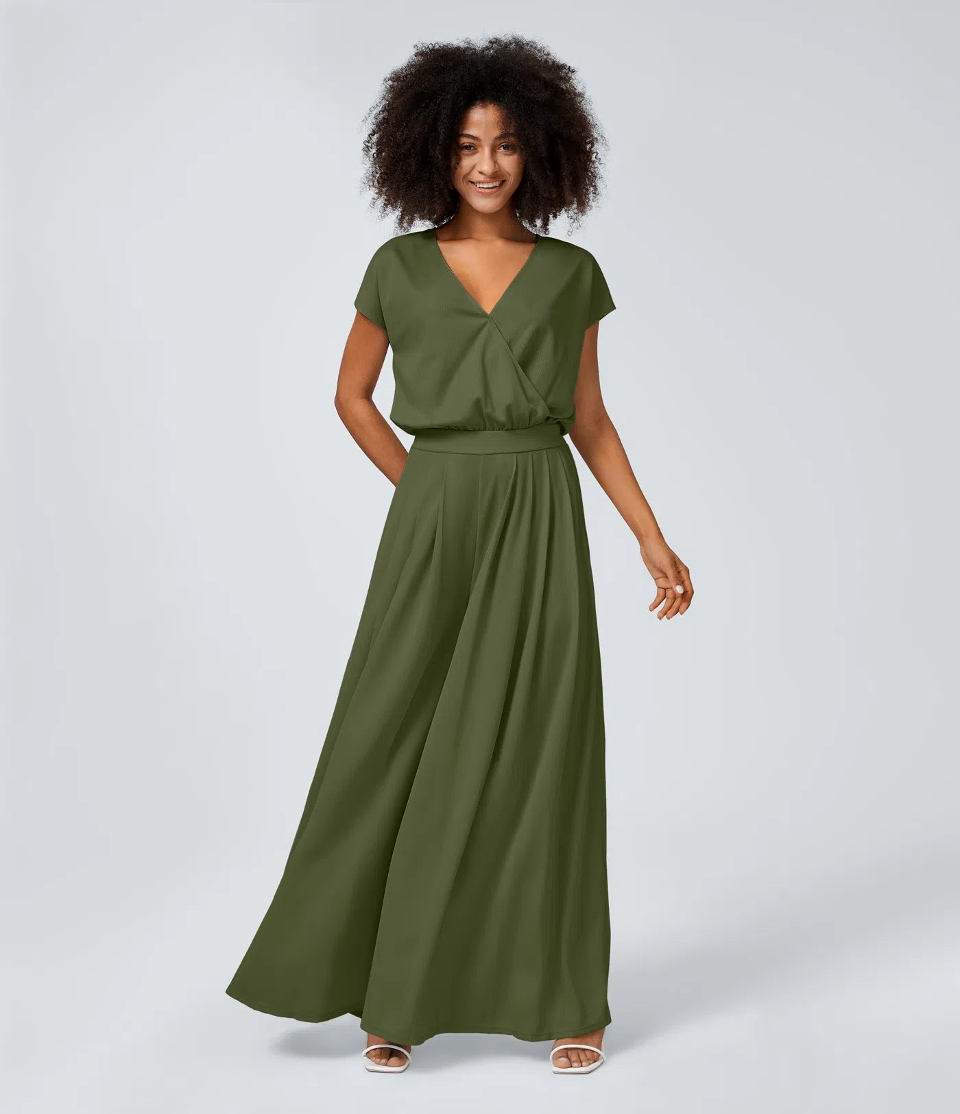 Jumpsuit mit V-Ausschnitt